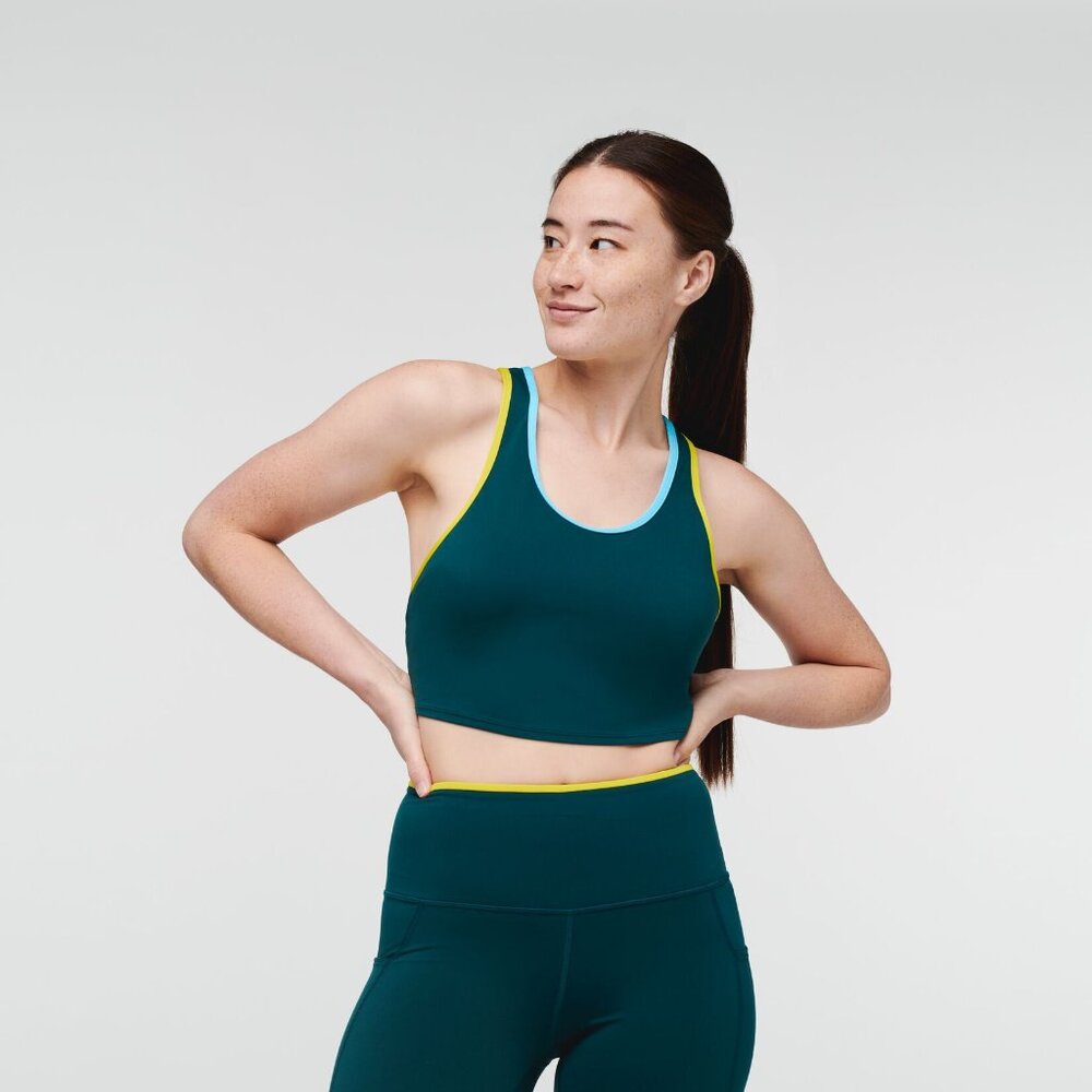 COTOPAXI NWT Mari Crop Top Cross Back Sports Bra M Deep Ocean